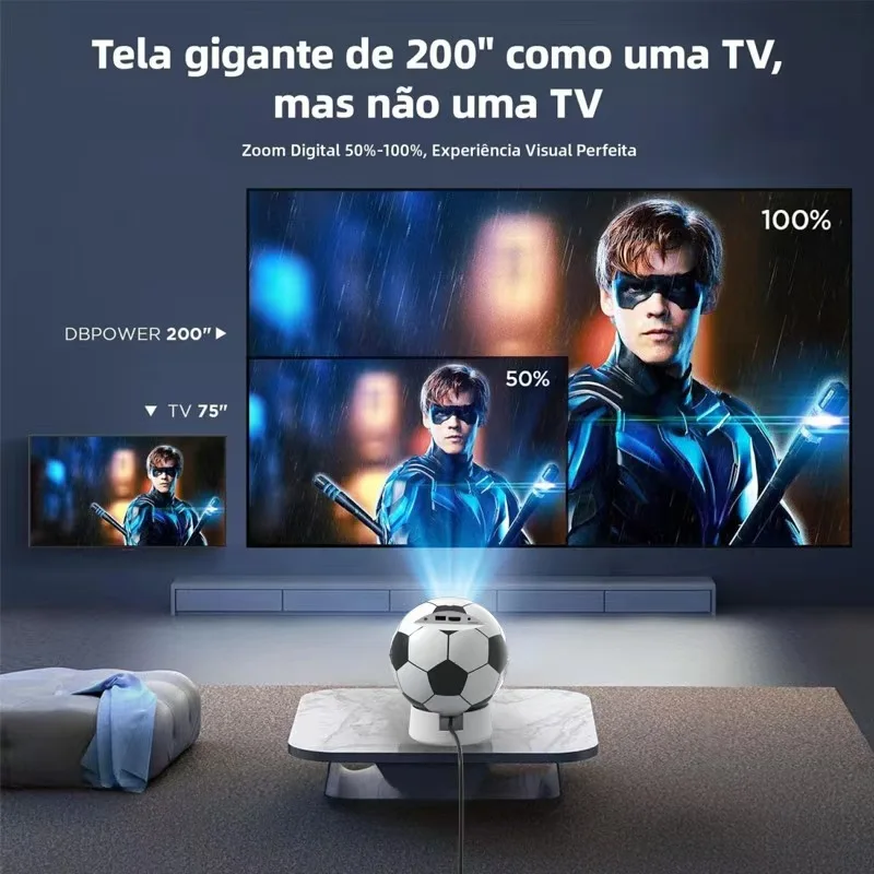 Portable Android Smart Projector 720P 4K Auto Focus Screen Projector Home Office Projector