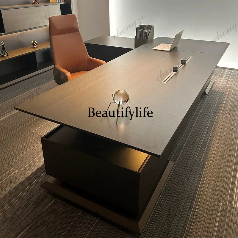 PPP Black Strong Executive Office Desk Brown Cheap Modern Luxury Executive Office Desk Drawers Wood Tisch Small Spaces Furniture