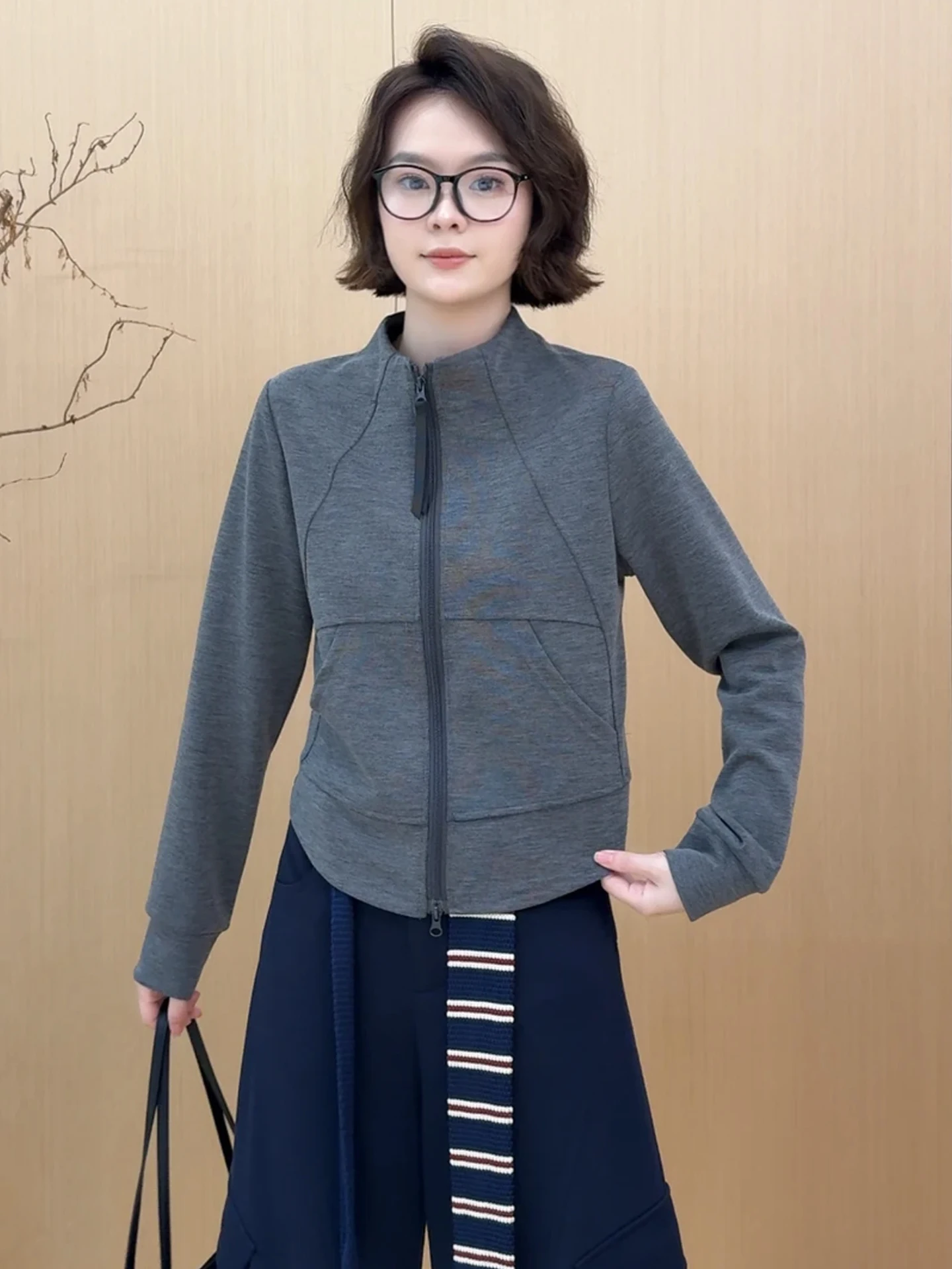 

Женская тонкая толстовка Slim Fit с длинным рукавом, базовый слой, двойная молния, осенняя новинка, для повседневной носки, стандартный крой, тонкая