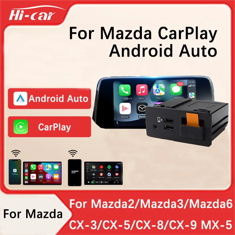 P3 Bluetooth Wireless Apple CarPlay Android Auto USB Adapter Hub OEM for Retrofit Mazda 2 3 6 CX3 CX5 CX8 CX9 MX5 TK78669U0C