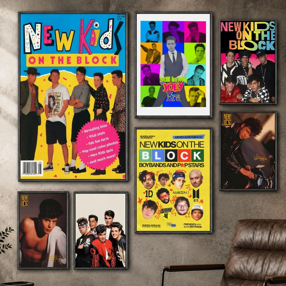 Music New Kids On The Block Boy Band Poster  PP Self Adhesive Home Garage Dorm Bar Wall Decor Aesthetic Retro Gift