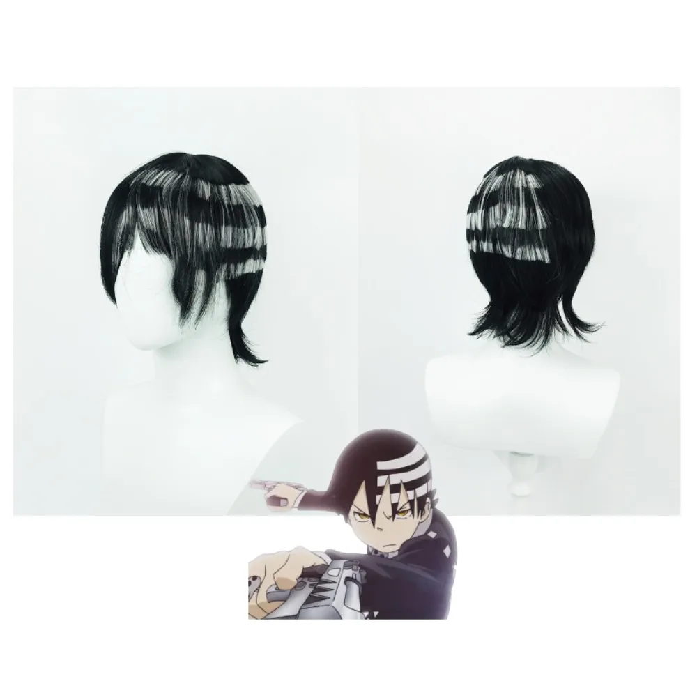 Death the Kid Patty Liz Thompson Soul Eater Cosplay Wig Set Heat Resistant Fiber Hair