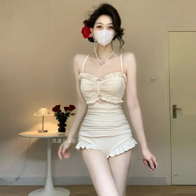 Swimsuit For Women In Summer 2025, New Style With Exposed Back And One-piece Body Covering, Slimming And Conservative, With
