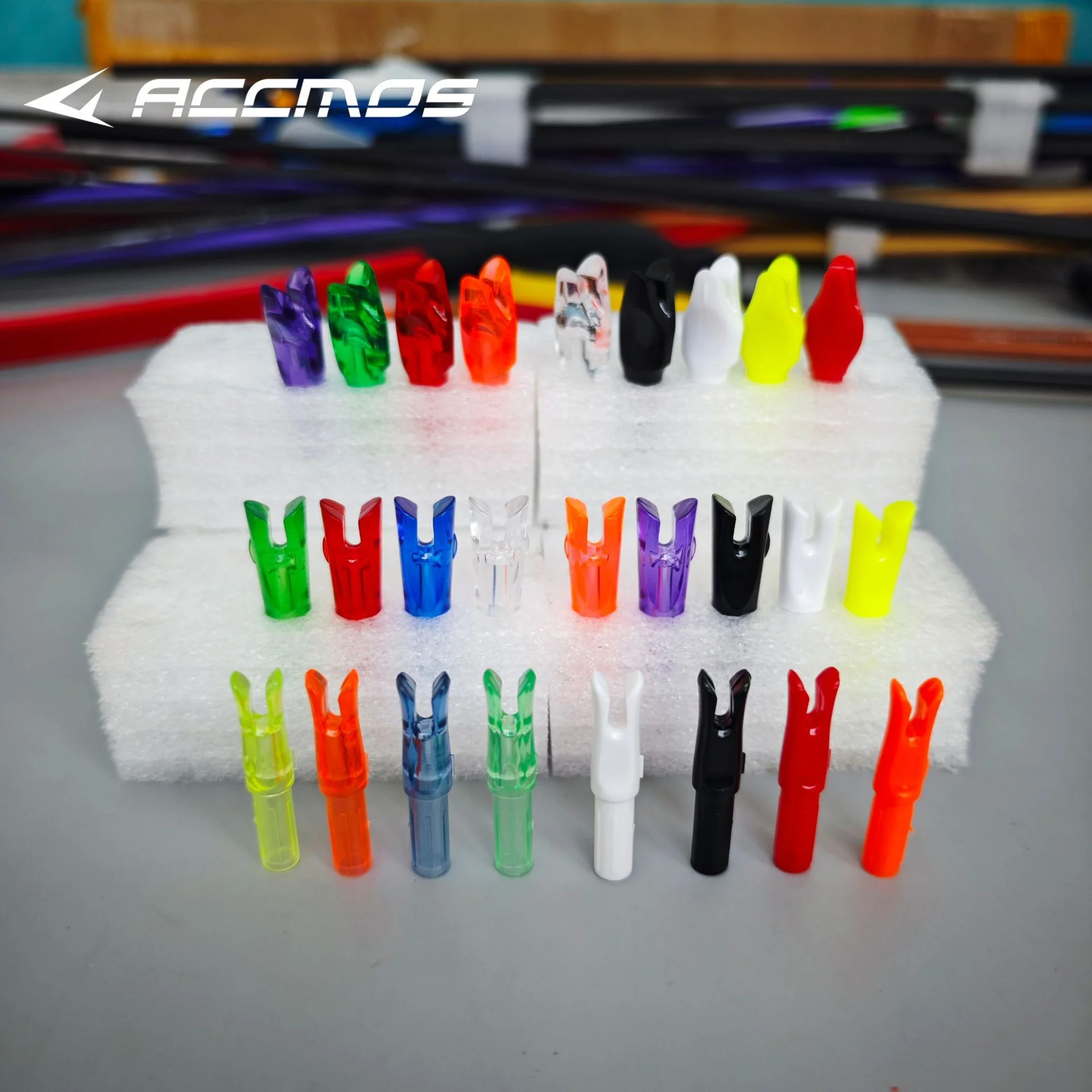 50pcs Colorful Arrow Nocks Archery Insert Arrow Tail ID6.2mm Carbon Fiberglass Shaft DIY Nock Arrow Accessories