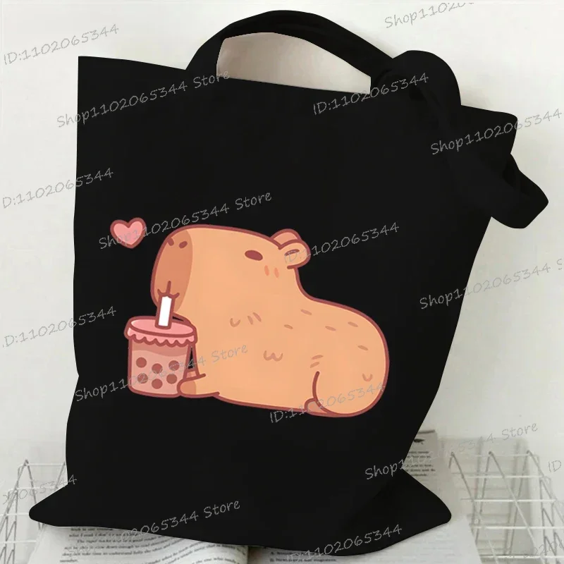 Bobo Tea Capybara grafika torebki damskie Harajuku torba na ramię ze zwierzętami moda kreskówka torba na zakupy torba boczna dla pań