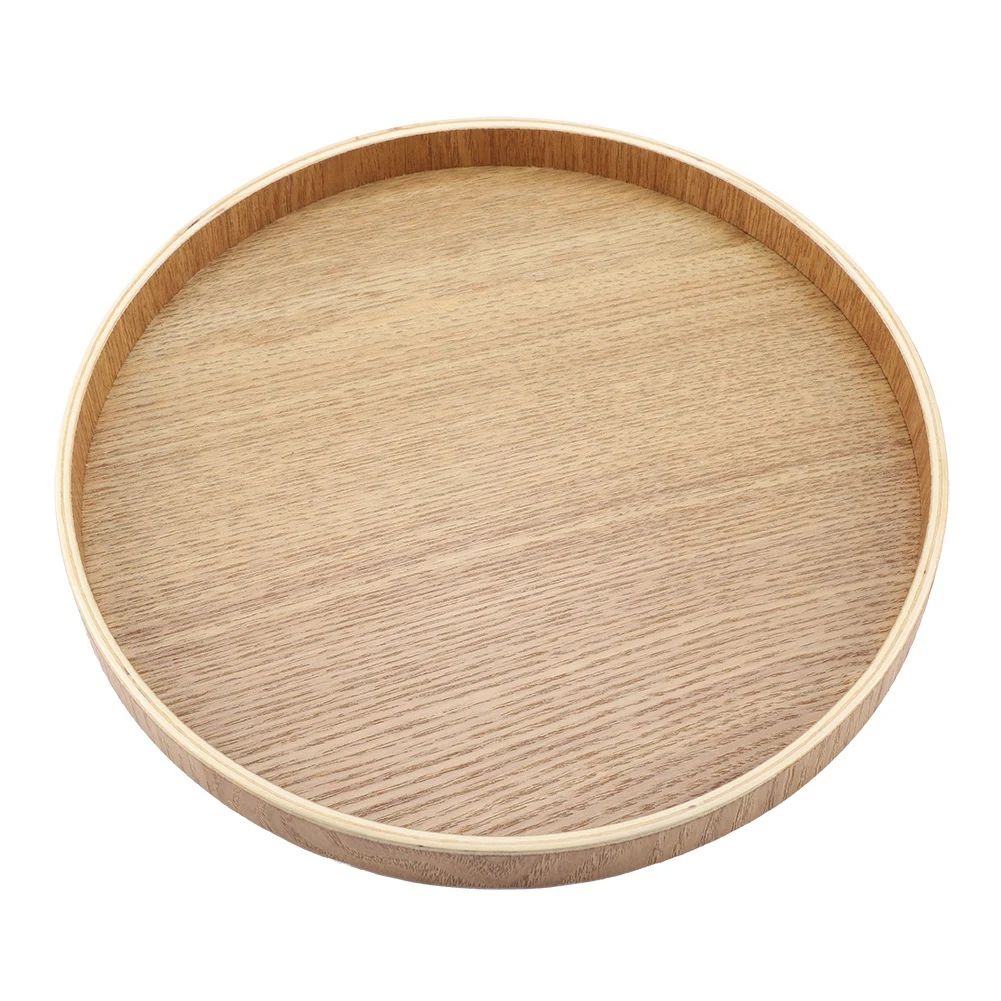 Plateau rond en bois, plateau de service en bois nordique pour café, fruits, bonbons, table, cuisine, nourriture, décoration de la maison, plateau de service en bois