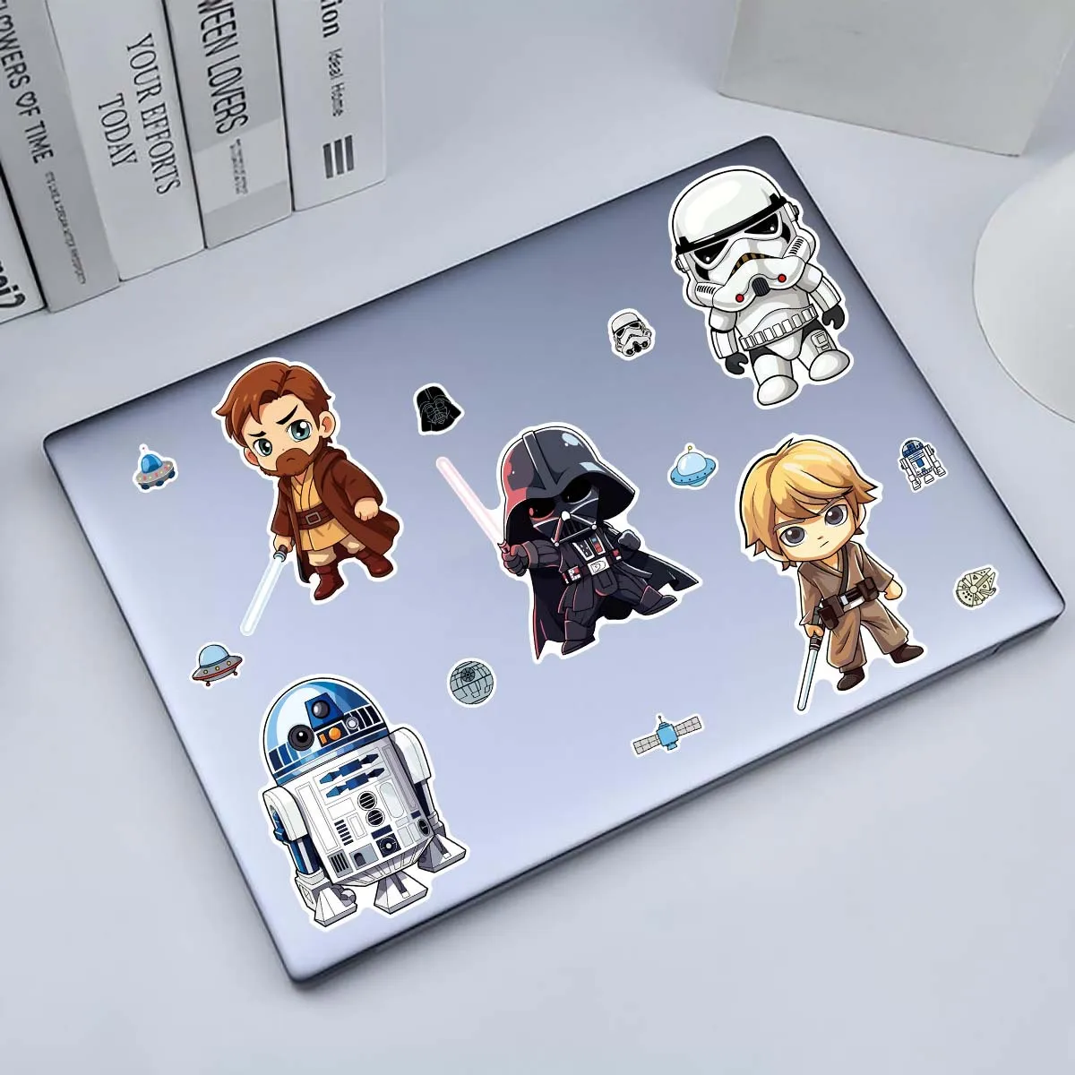 8 Blatt Anime Jedi Puzzle-Aufkleber zum Gesichter-Machen, Kinder-Cartoon DIY Zusammenbaubares Puzzle-Set, Kinderparty-Dekoration – Detail 5
