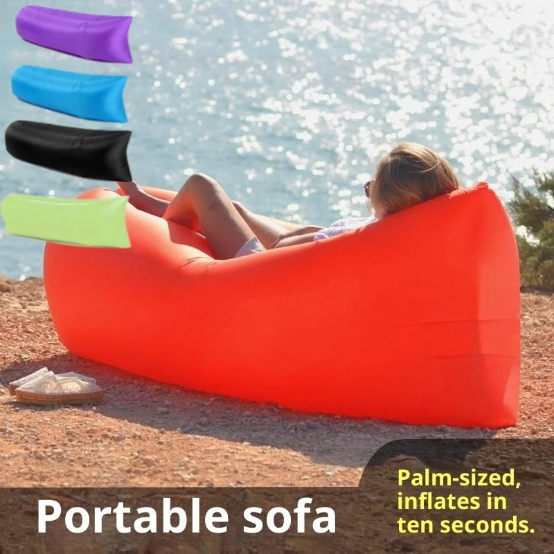 Portable Foldable Inflatable Air Sofa Outdoor Single Lazy Sofa Bed Fast Inflatable Seatings Couch for Beach Party Camping Use