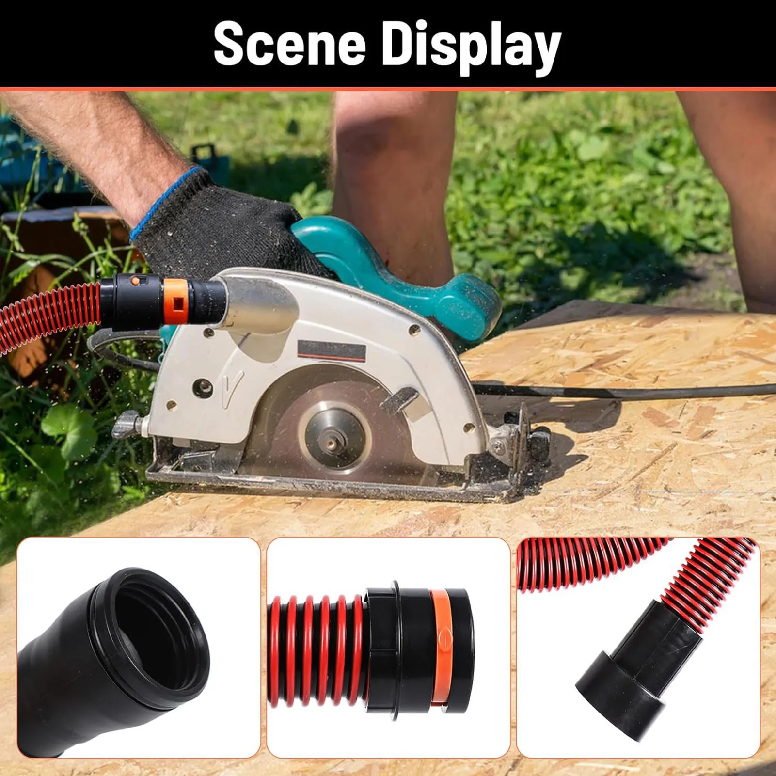 Dust Collection Hose Adapter 360 Degree Rotating Clamp Vacuum Hose Adapter for Power Tools Sanders Vacuum Hose Adapter Kit
