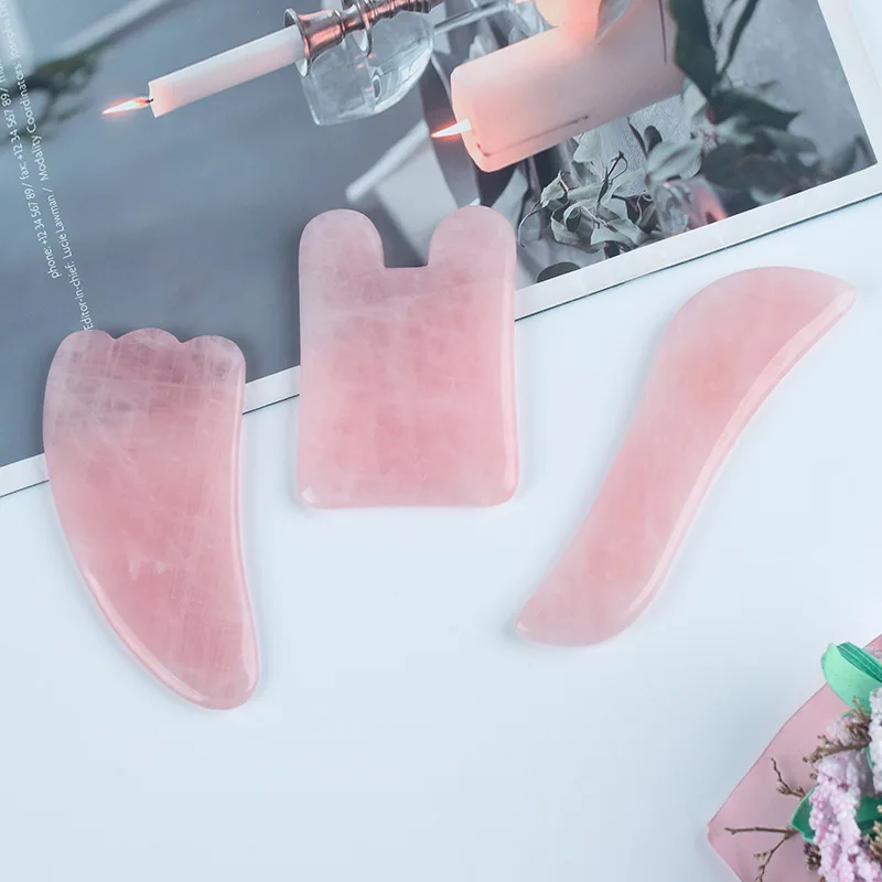 الطبيعية روز كوارتز غوا شا اليشم تجميل الوجه كشط أدوات مساج العناية بالبشرة الوجه غوا شا سبا العلاج الطبيعي غو تشي الأسطوانة #5