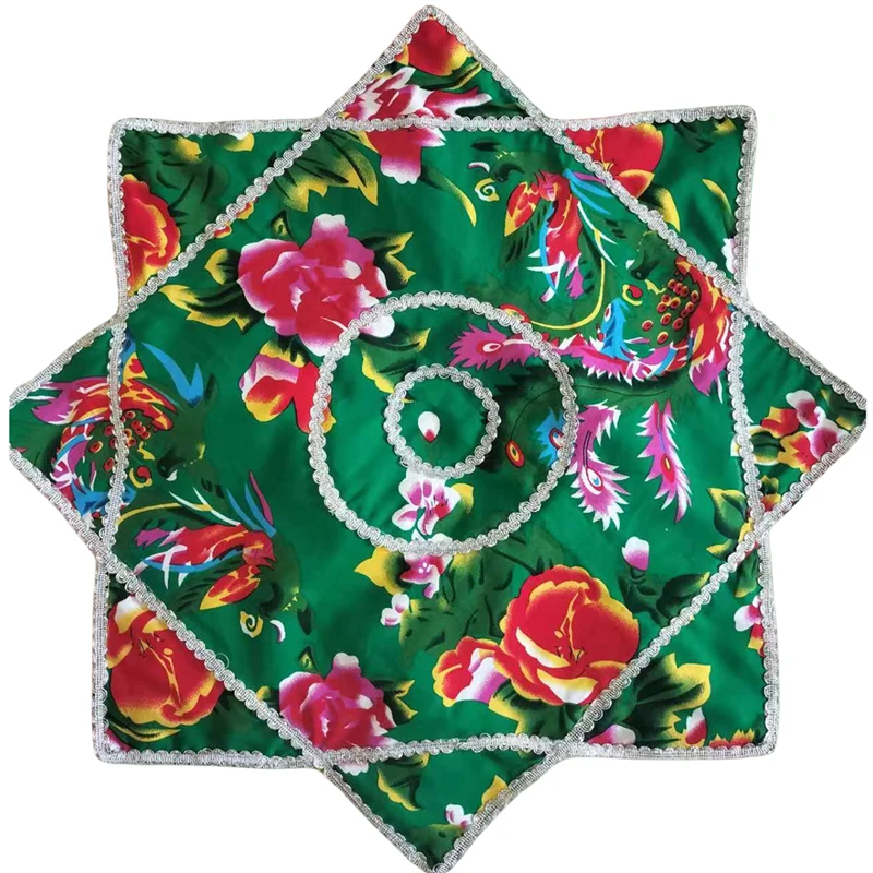 Chinese Northeast Yangge Dance Handkerchief Octagonal Cotton Fabric Ethnic Folk Dance Grade Specific Performance Accessories
