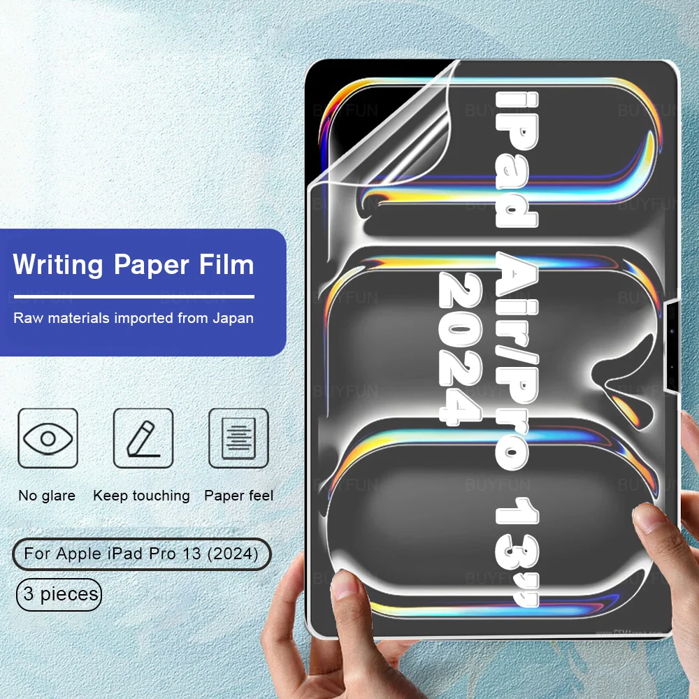 

3Pcs Writing Paper Film For iPad Pro 13 (2024) Paint Drawing Matte Tablet Screen Protector for iPad Air 13-inch 7th Generation