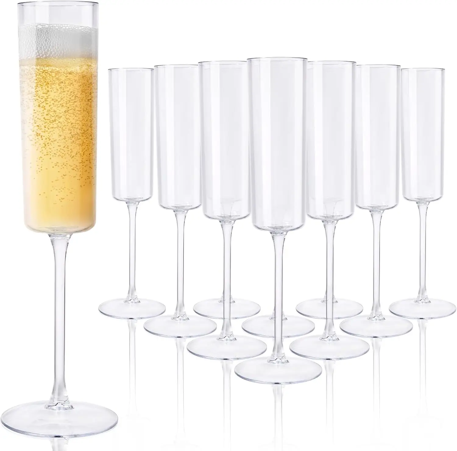 

36 Pack Disposable Champagne Flutes - 6 Oz Clear Plastic Toasting Glasses for Parties Weddings Anniversaries
