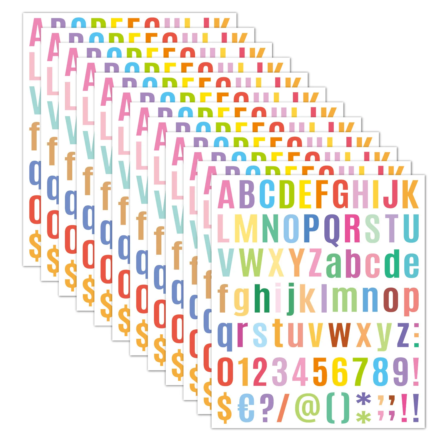 Colorful Letter Stickers Self-Adhesive Vinyl 26 Alphabet A-Z Planner Sticker Waterproof For Kids Mailbox,Address Number,Card,Cup