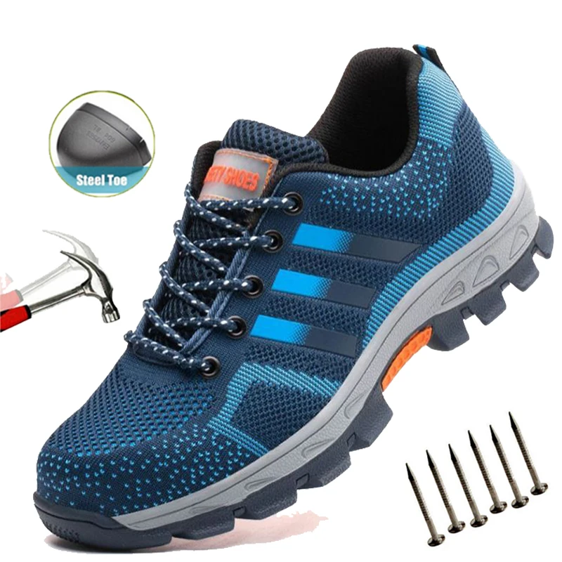 High-quality Safety Shoes Men Steel Toe Work Sneakers Wear-resisting Indestructible Shoes Anti-smash Anti-puncture Work Shoes