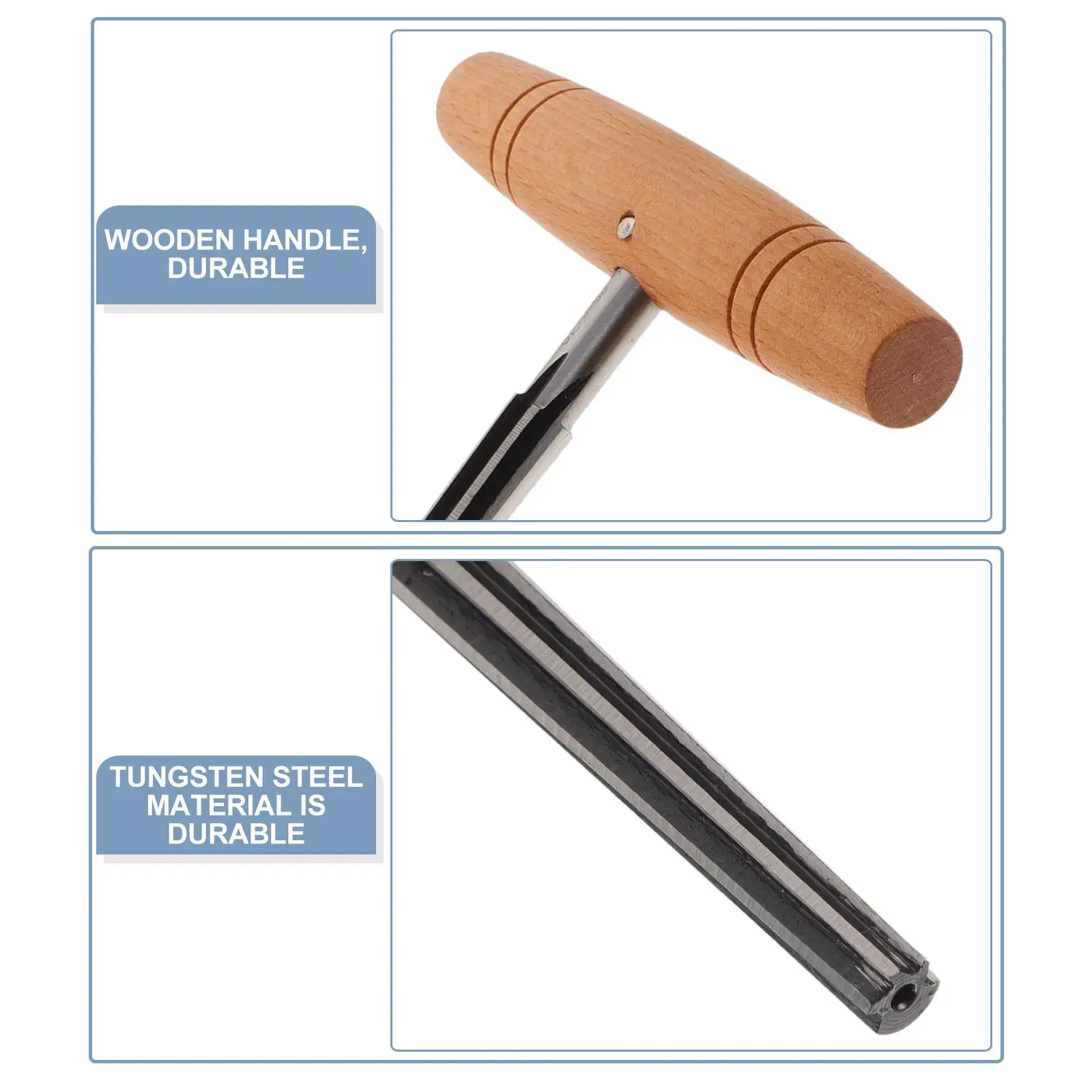 Musical Instrument Tool Guitar Tuner Hole Peghole Reamer Peg Violin Peghole Pin Reamer Stainless Steel Wooden Handle