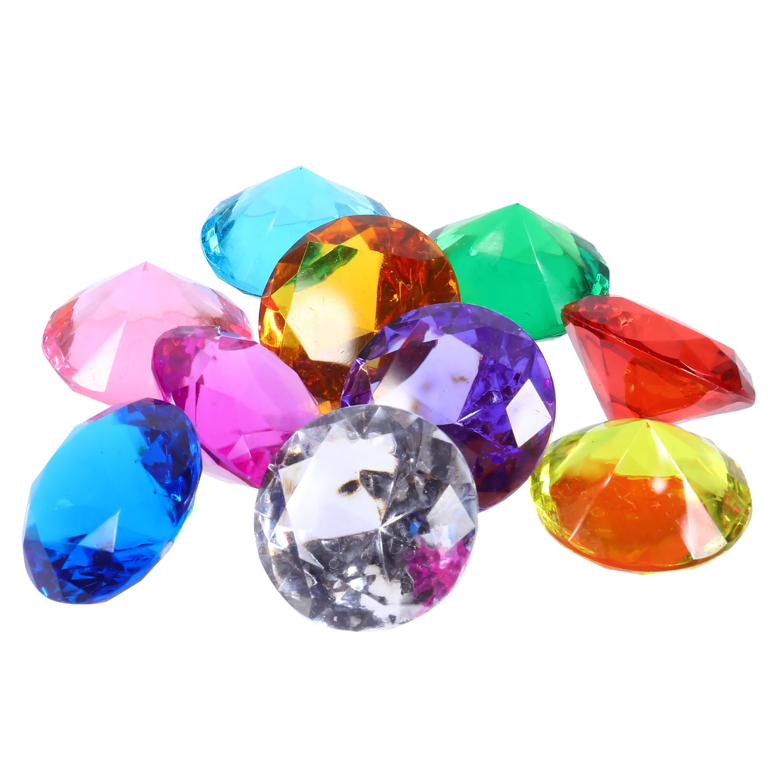 10 Pcs Diamond Toys Kids Plastic Gems DIY Accessories Round Children Girls Props