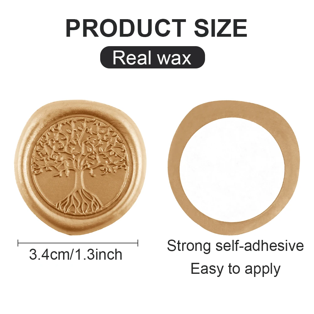 30pcs Olive Branch Love Tree Style Wax Seal Stickers Self-Adhesive Wedding Invitation Envelope Seal Gold Stickers For Decorating