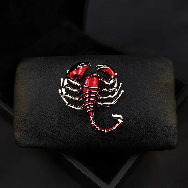 

Fashion Scorpion Brooch Red Insect Enamel Pin Retro Luxury Men Women Suit Animal Corsage Jewelry Gfts Clothing Accessories 1086