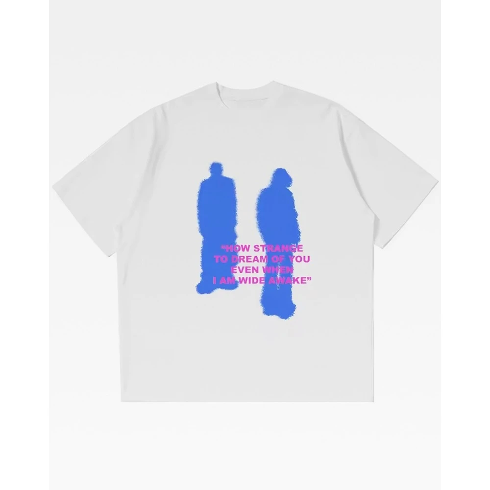 Y2K Grunge Streetwear T-Shirt Men Women Hazy Blurry Figure Letter Graphic Oversized Loose Fit Cotton Short Sleeve Casual Tee