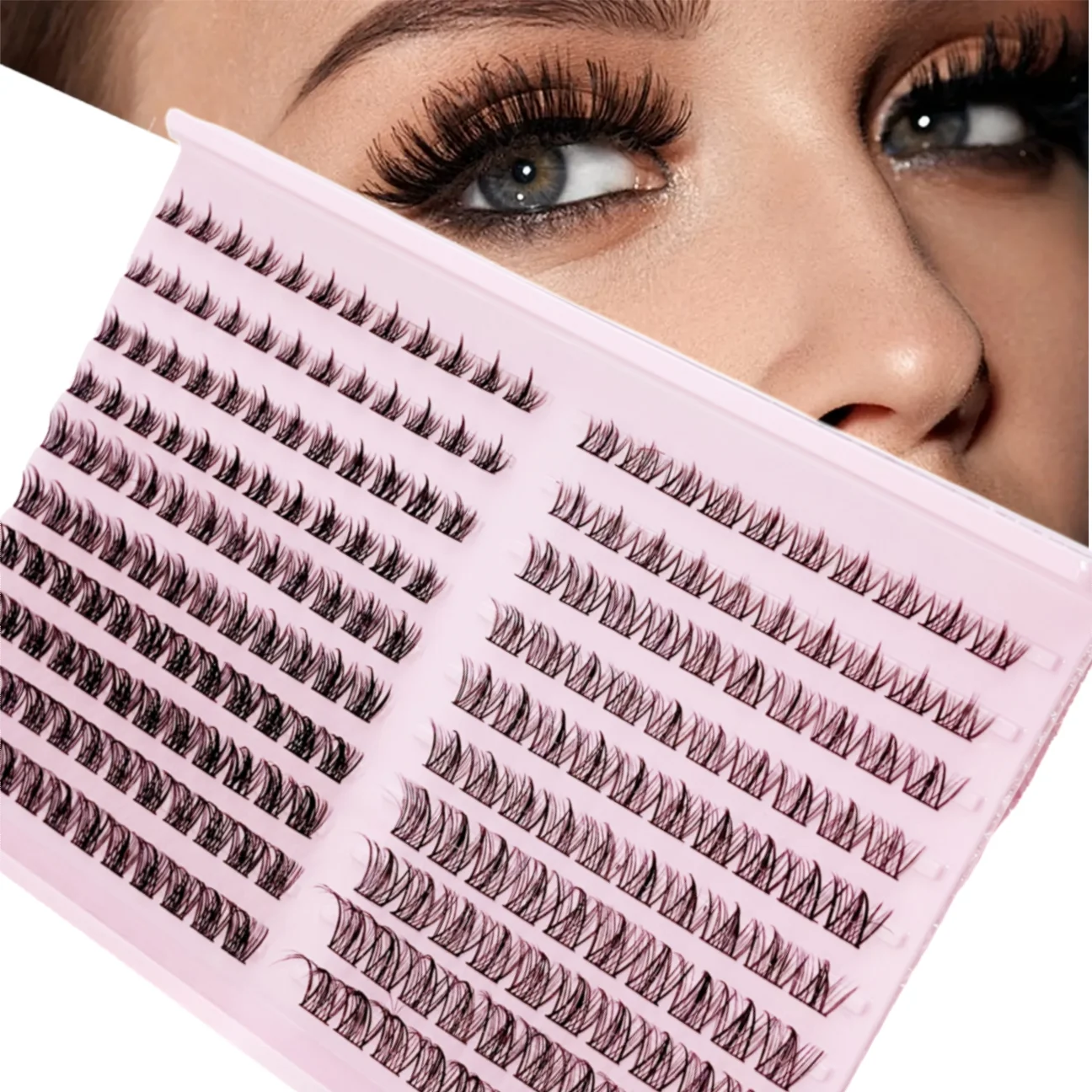 220本のウラルスタイル混合つけまつげ、直径8-16mm、D型カールデザイン、外観を強化するのに最適