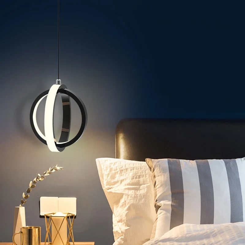 Simple Modern Led Pendant Lamp Black&Golde Hanging Lamp Pendant Lights For Living Room Kitchen Dining Room Bedroom Bedside