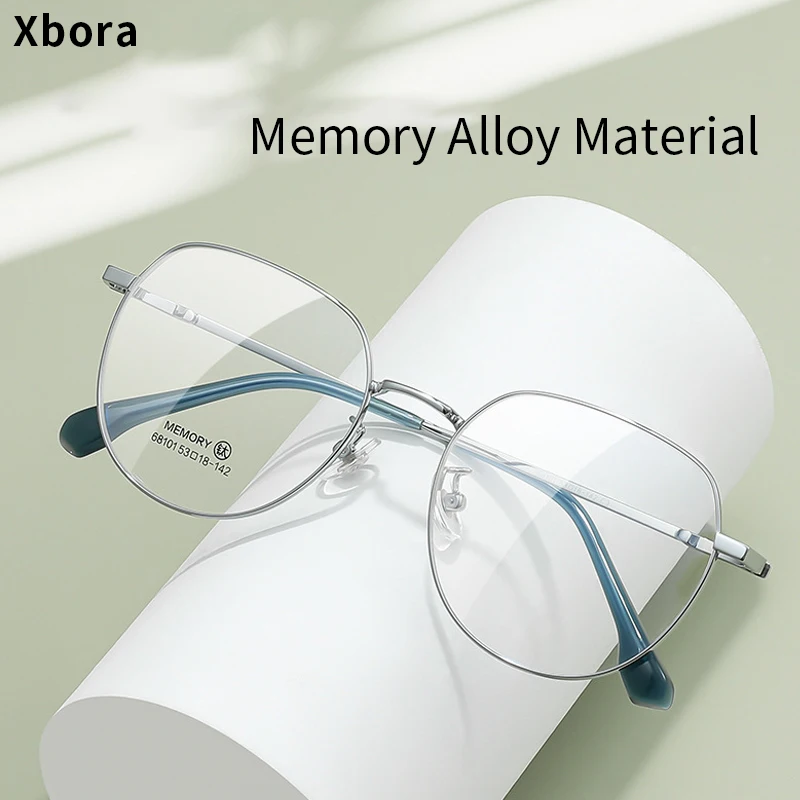 Xbora Men's And Women's Eyewear Frames Retro Oval Eyelasses Frames Flexible Memory Optical Prescription Glasses 68101JY