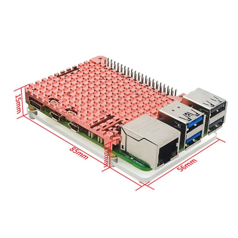 Хорошо сделанный для Raspberry Pi 5, медный радиатор, металлический корпус, медный корпус с пассивным охлаждением для Raspberry Pi 5 5B