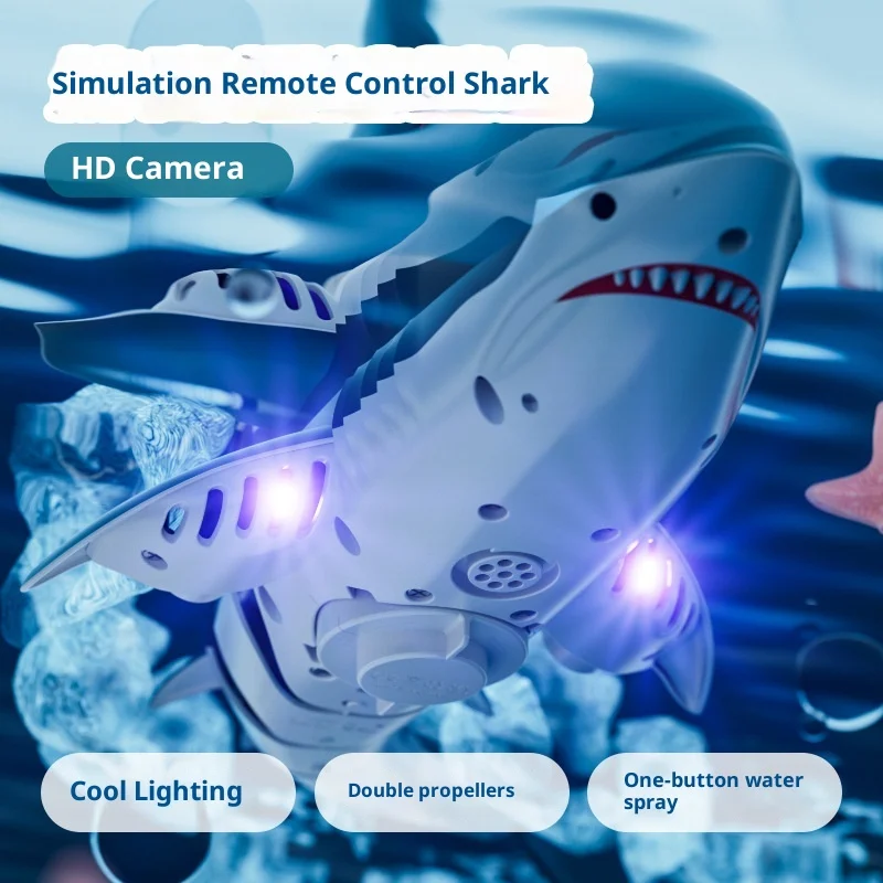 Cross border new product S6 simulation remote control shark 2.4G electric water toy shark boat model swinging fish toy