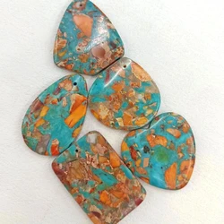 1Pcs/Lot New Emperor Stone Turquoise Orange Pendant Semi Finished DIY Bag Pendant Jewelry Accessories Wholesale