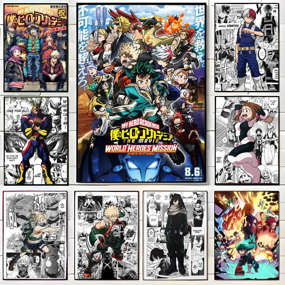 M-My Hero Academia Anime-Poster, Wandkunstdruck, Poster, dekoratives Wandbild, Heimdekoration, Geschenk, ungerahmt