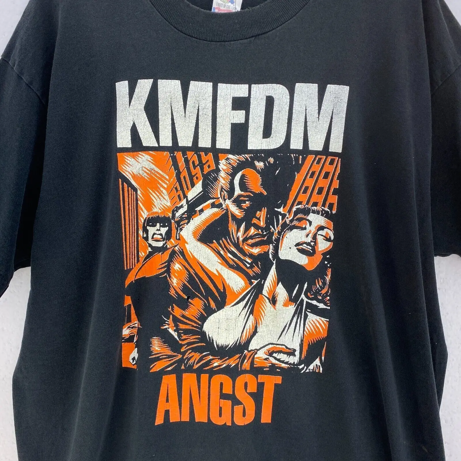 KMFDM Angst Rock Metal Techno Music Black Band T-Shirt  VM7347