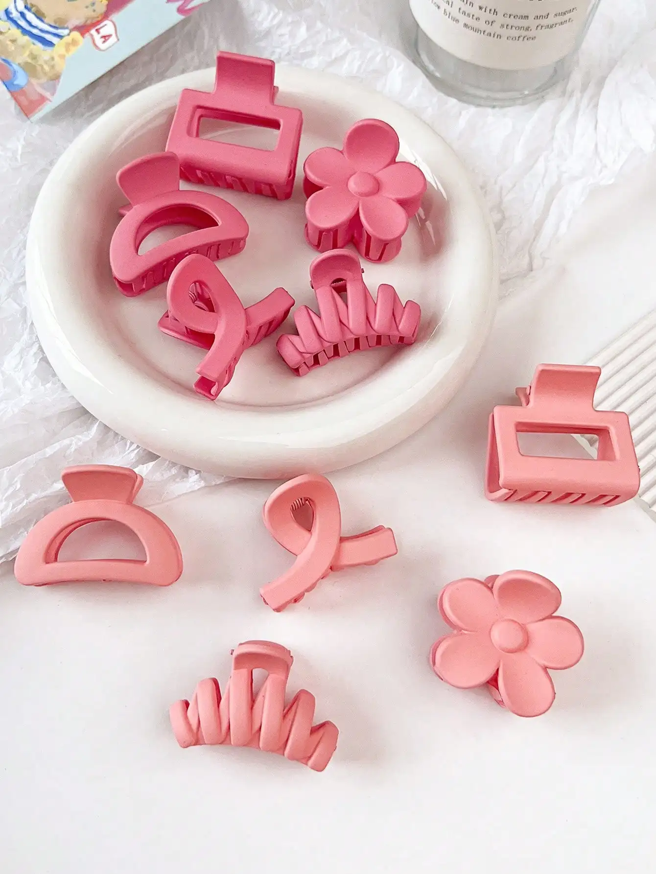 10 Stück mehrfarbige kleine Haarklammern, niedliche Blumen, rutschfeste Kieferklammern, 5 Stile, Bananenklammern, Haarschmuck für Frauen und Mädchen – Detail 11