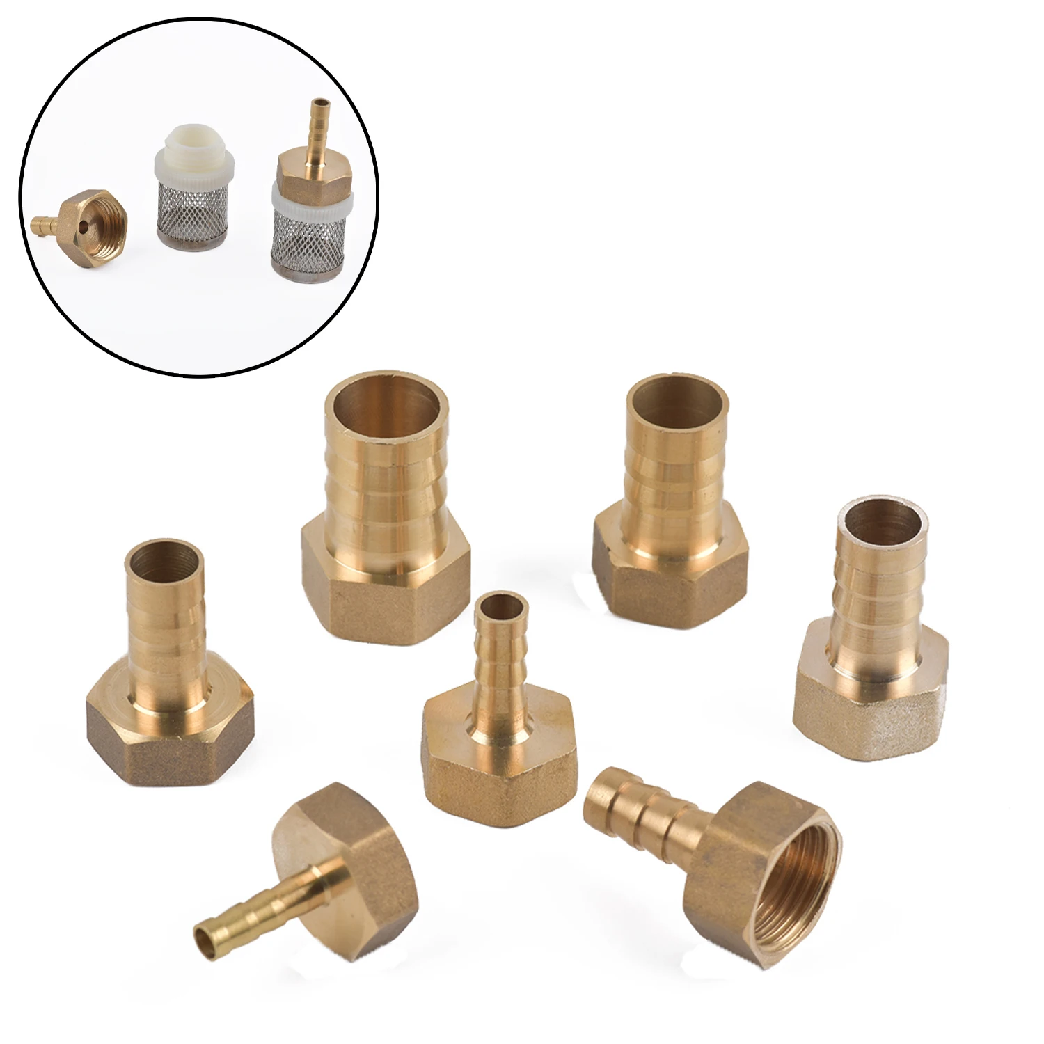 Pipe Fittings Brass Barb Pneumatic Pagoda Connector 6 8 10 12 14 16 19 MM Fuel Air Gas Water Oil Hose Female Thread 1/2 Tube