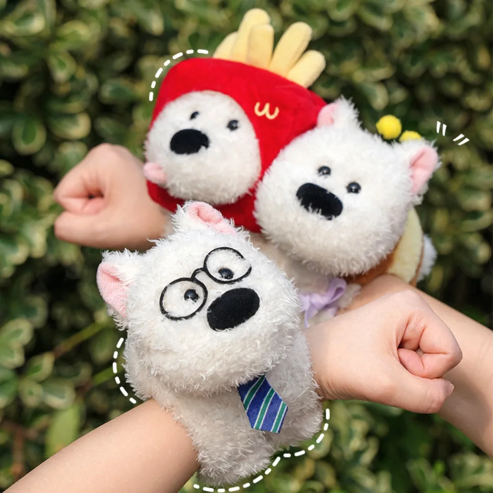 Funny Plush French Fries Dog Wristband Cartoon Stuffed Dolls Capybara Doll Capybara Slap Wristband Kids Gift