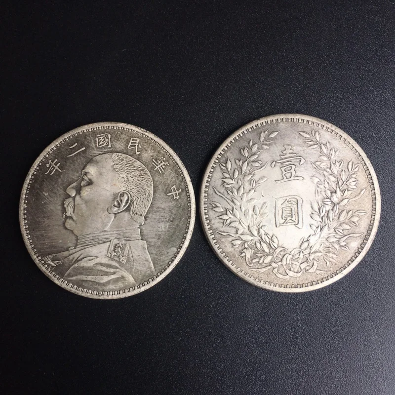 

Античный стиль, чистая медь, серебро, доллар, Китайская Республика, год, два юаня, большая голова, один юань, можно выдувать и не ломте Диаметр