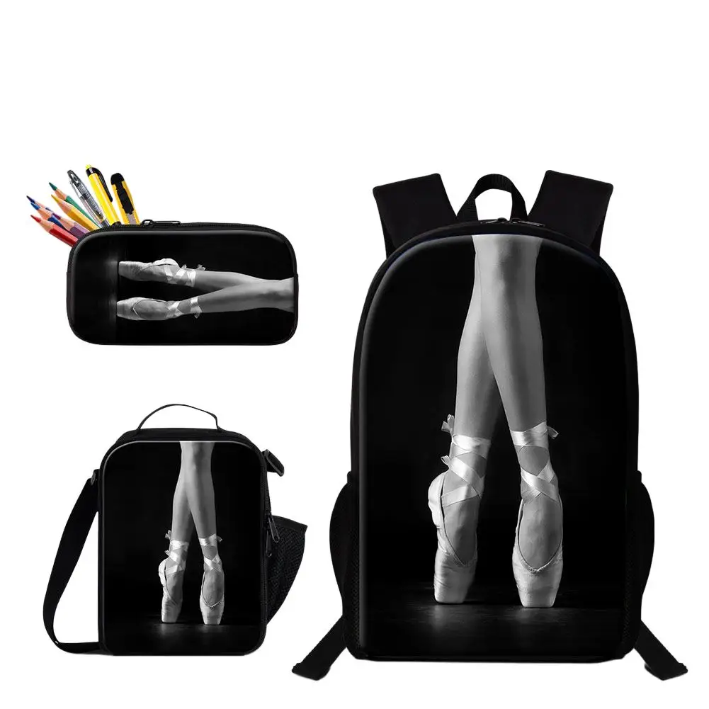 

Classic Popular New Ballet 3D Print 3pcs/Set Student School Bags Laptop Daypack Backpack Lunch bag Pencil Case