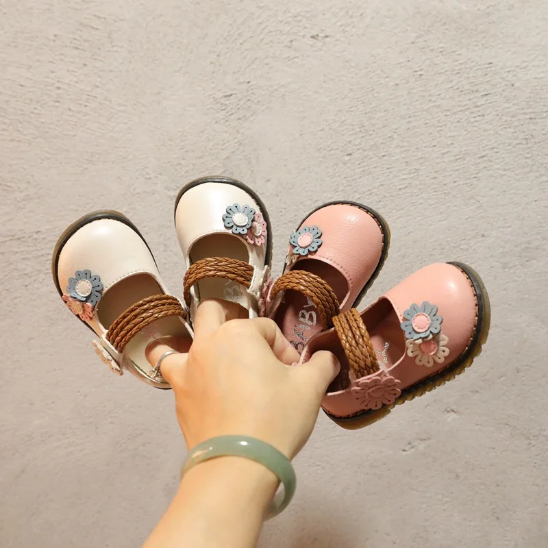 

2024 New Style Children Shoes Lovely Flower Soft Soled Baby Leather Shoes Fashion Comfort Antiskid Toddler Shoes Zapatos Bebe