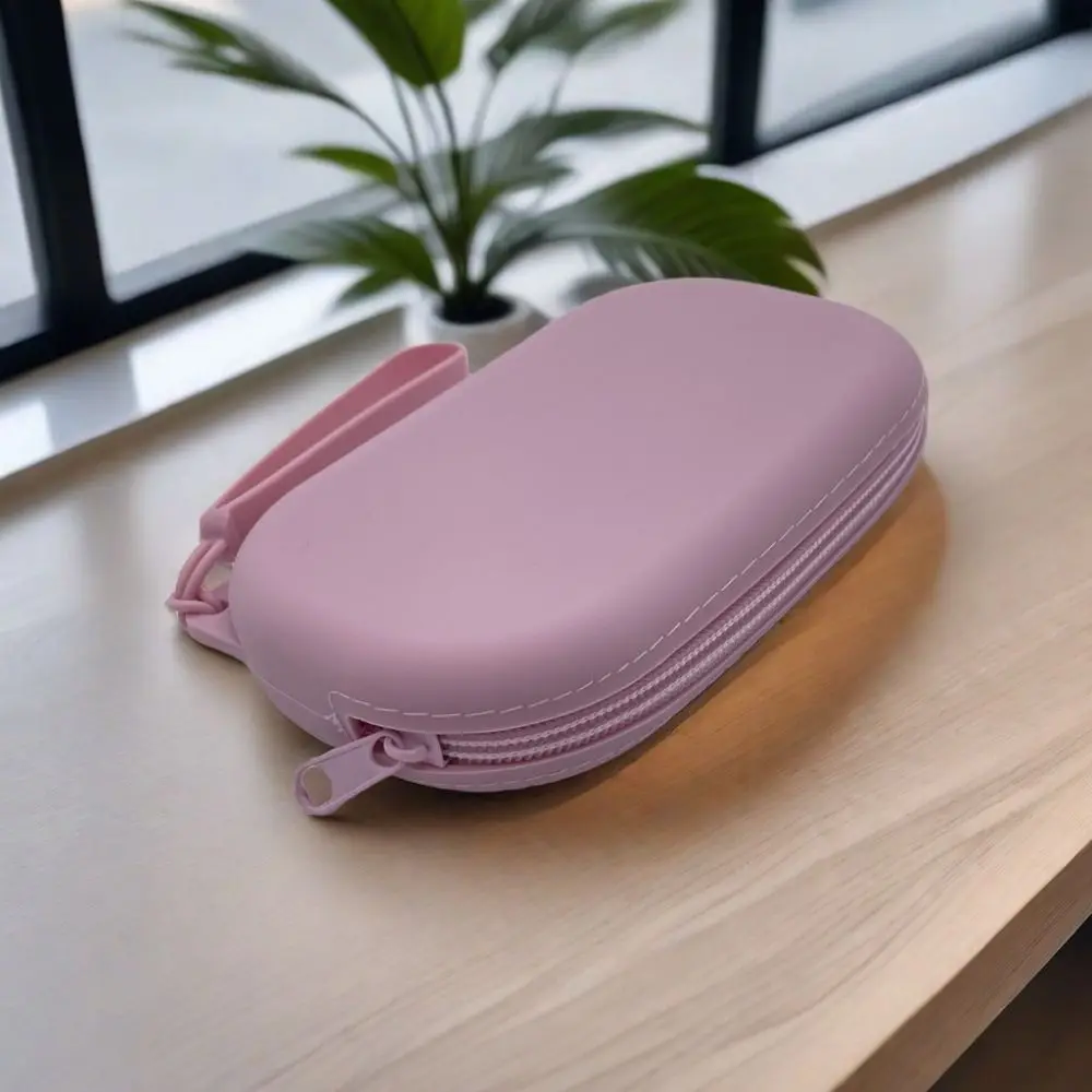 Morandi Color Silicone Cosmetic Bag Rectangle Large Capacity Multifunction Storage Bag Makeup Brush Holder Coin Purse