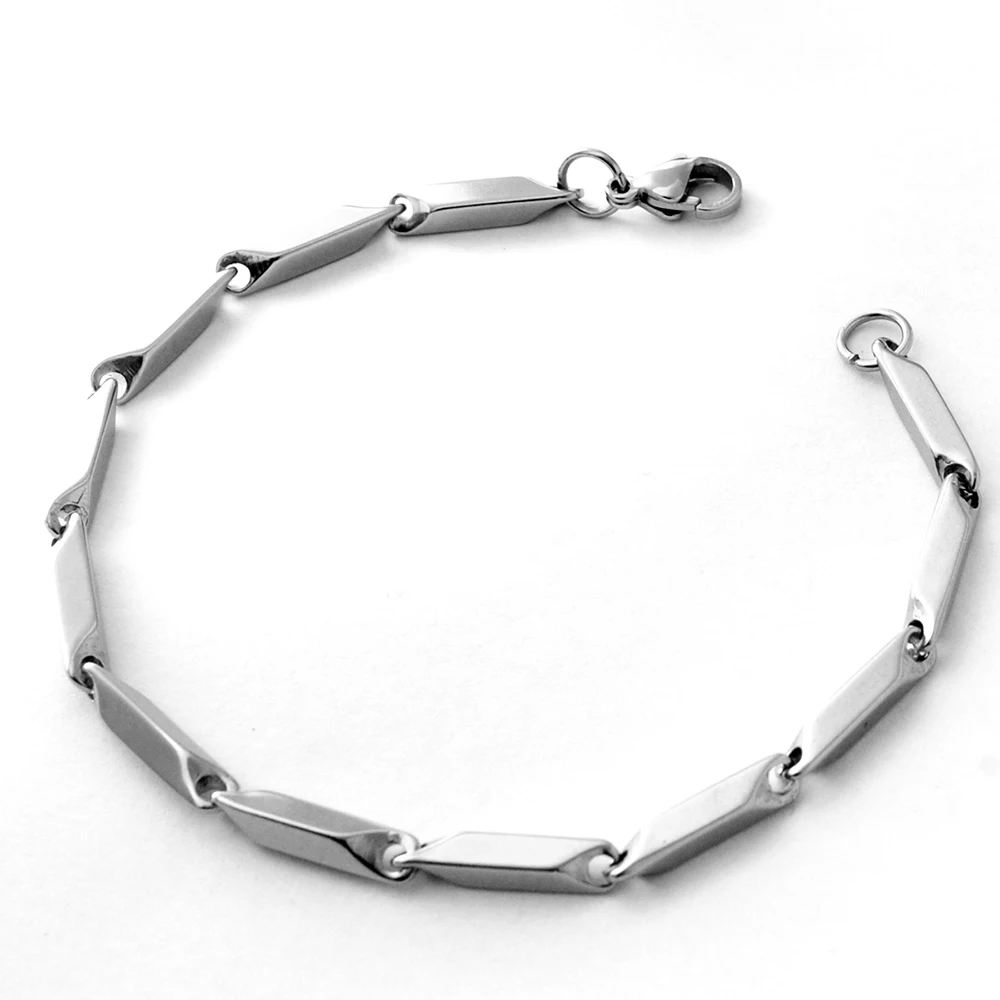 Rhombic Chain Colorful Bracelet for Men 3mm Hip-hop Punk Jewelry Stainless Steel Couple Accessories Wristband Temperament Gifts
