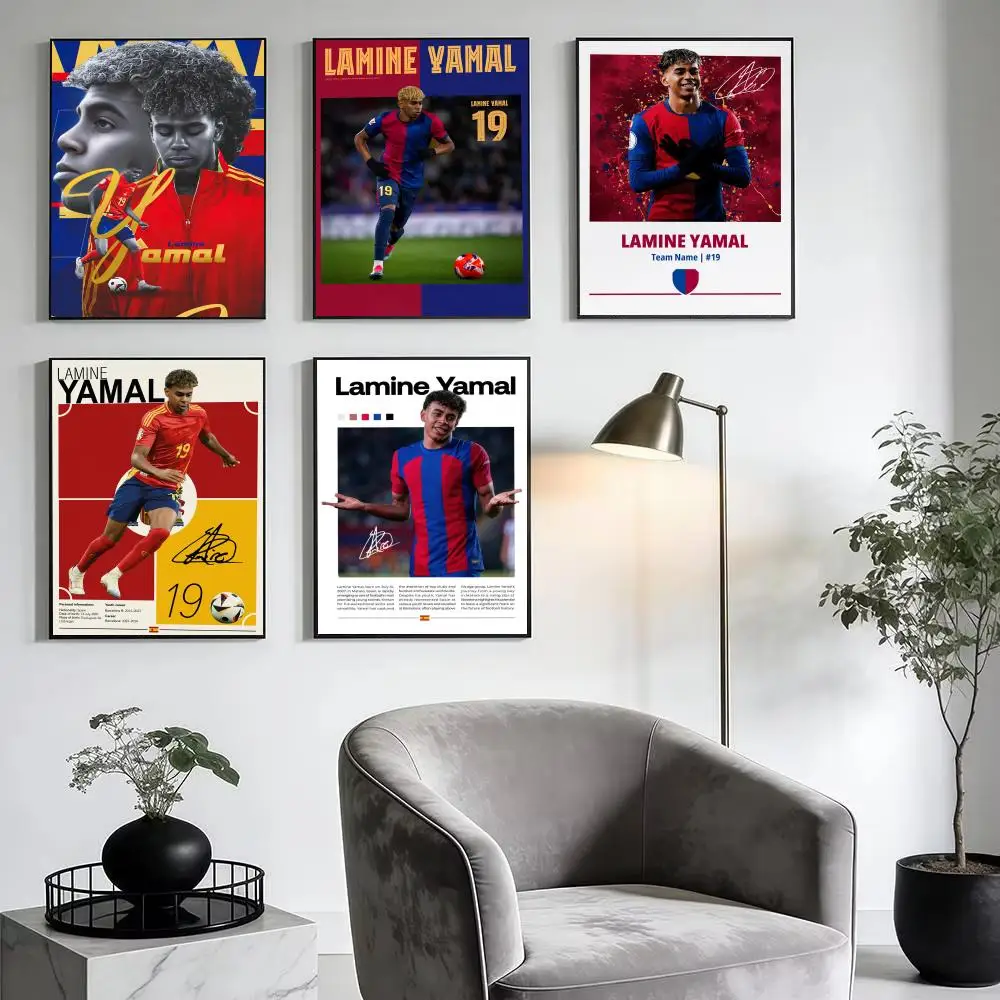 Famous L-Lamine Yamal Poster Modern Minimalist Wall Art Prints for Bedroom Living Room Home Decor Interior Gift