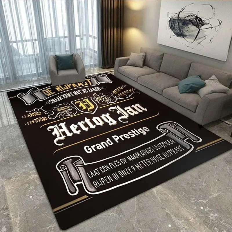 hertog jan LOGO non-slip carpet fashionable yoga mat bedroom decoration carpet living room game area floor mat birthday gift