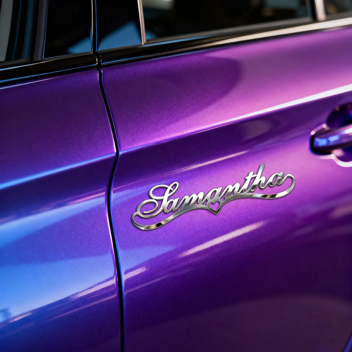 

Exquisite Art Font Filigree Heart 3D Metal Car Body Sticker Auto Rear Emblem Badge Custom Name Holder Logo Wedding Jewelry Gifts