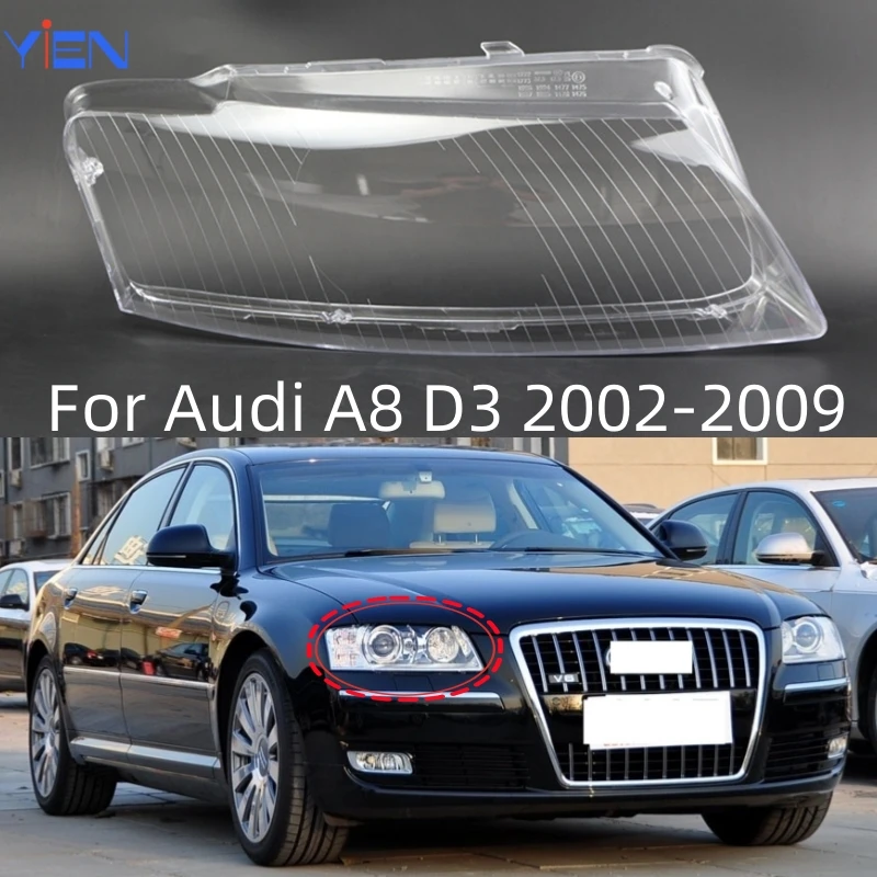 

Для Audi A8 D3 2002 2003 2004 2005 2006 2007 2008 2009 аксессуары заменяют прозрачные автомобильные фары из ПК, линзы для фар