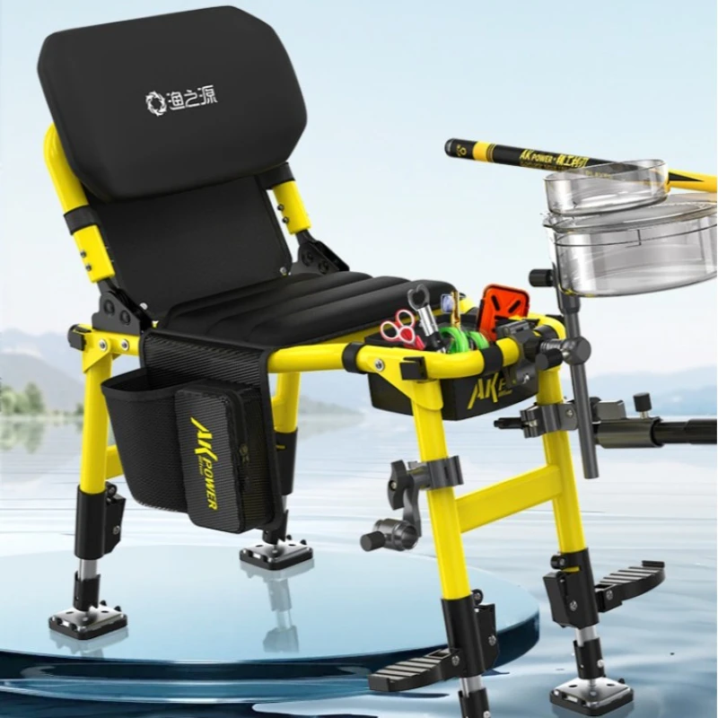 Multifunctional Portable Folding Fishing Stool Chair, Lightweight Outdoor Fishing Seat for Wild Fishing Camping Picnic