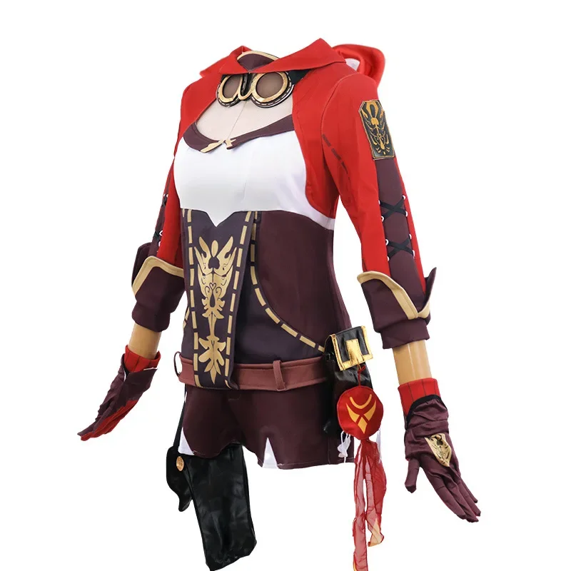 Amber Cosplay Game Genshin Impact Amber Cosplay Costume Wig Amber Genshin Cosplay Costumes Halloween Bodysuit Uniform for Woman