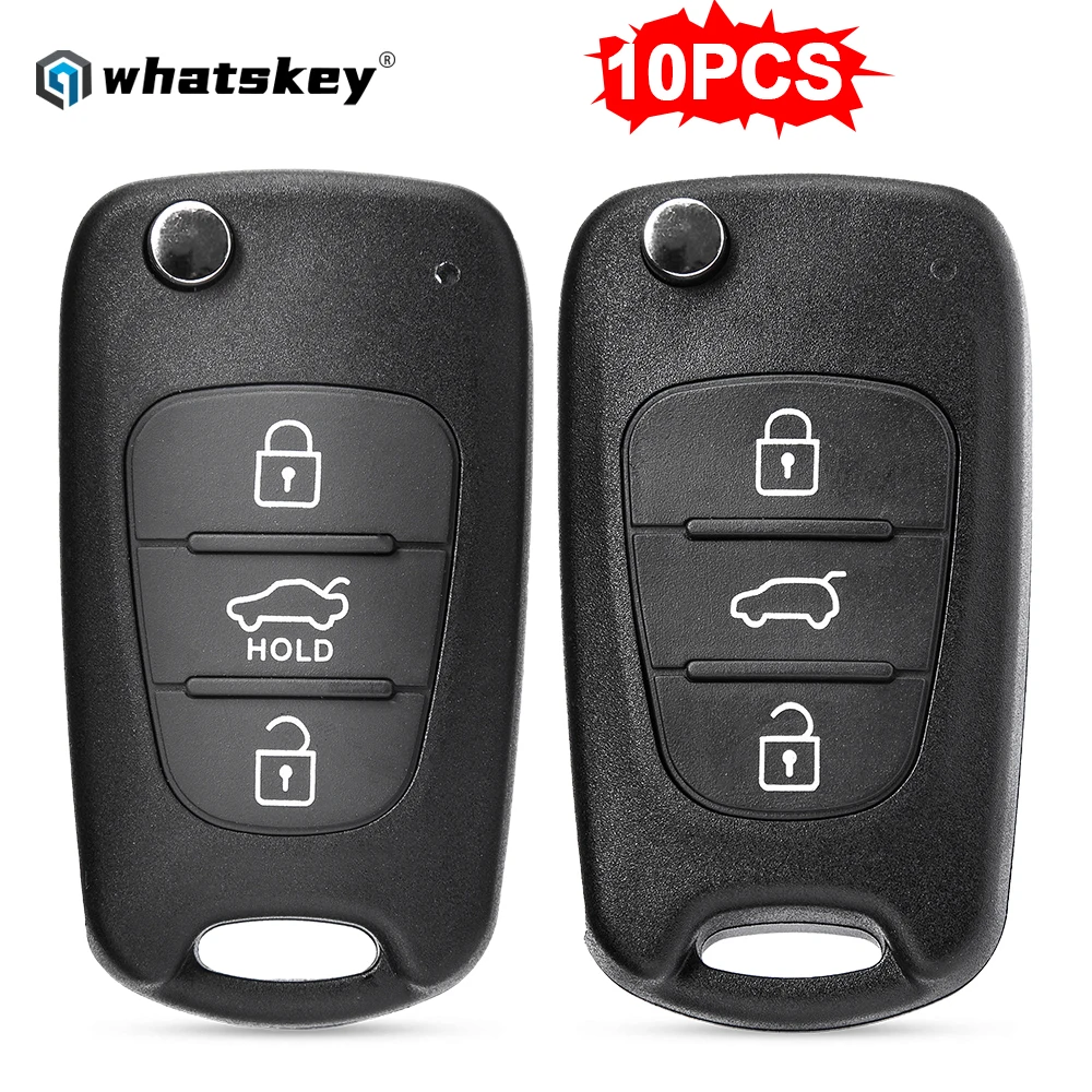 10Pcs Folding Remote Car Key Shell Case For KIA K2 K5 Ceed Rio Picanto Sportage For Hyundai I20 I30 IX35 I35 Solaris Accent Avan