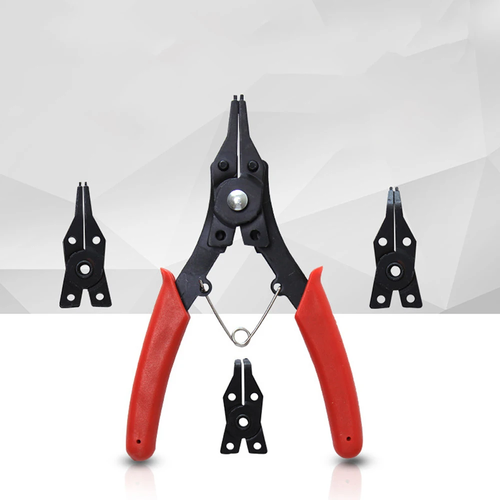 4-In-1 Snap Pliers Set Shell Ring Pliers Removable Plier Head Retaining Circlip Pliers Multifunctional Wig Extension Tools Plier