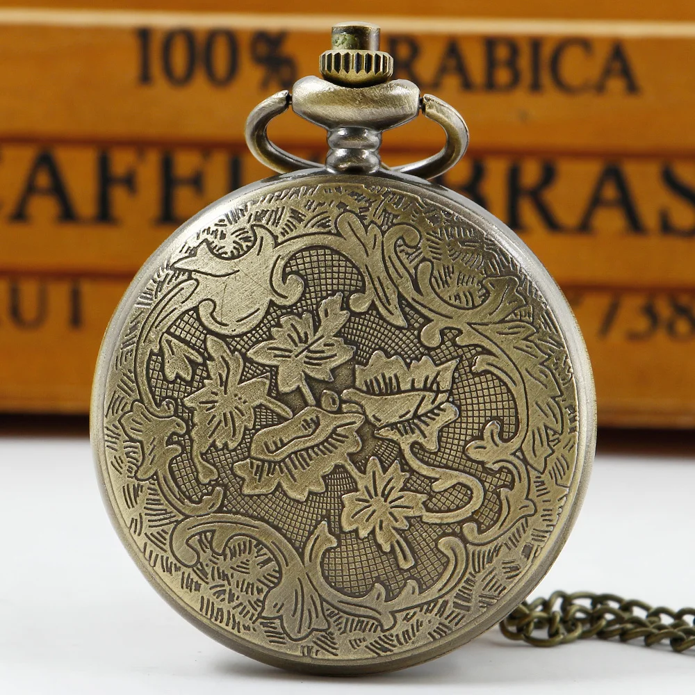 Retro Half Hunter Dragon Design Pendant Men Women Pocket Watch Chain Fashion Cool Clock Children Gift reloj