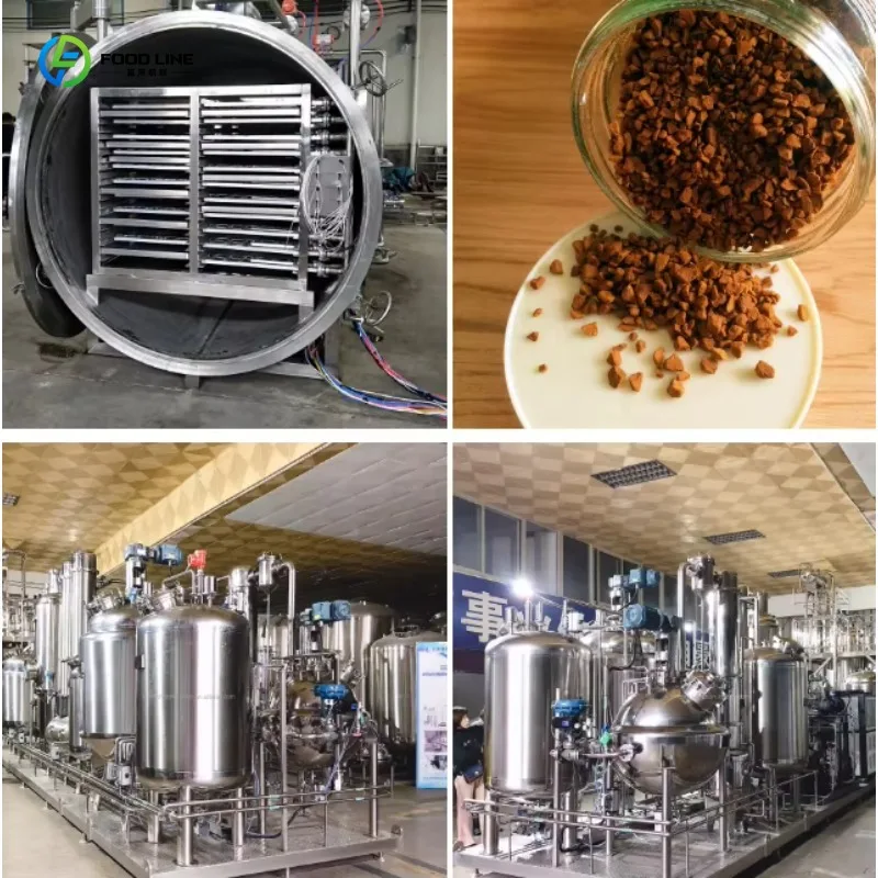 Customized Fully Automatic Three In One Coffee Roaster Production Line High Precision Instant Coffee Powder 10-500kg/h
